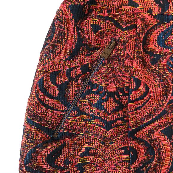 Hollister Red Orange/Teal Embroidered Mini Skirt - Picture 3 of 4